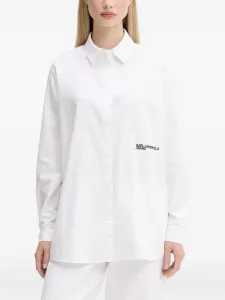 Рубашка с вышитым логотипом Karl Lagerfeld Jeans, белый
