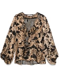 Рубашка с принтом пейсли alice + olivia, черный