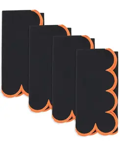 Салфетки с фестончатым краем, набор из 4 шт. Saro Lifestyle, black