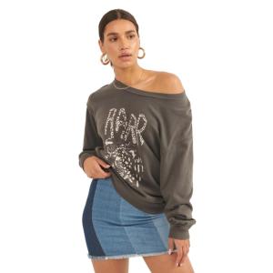 Свитшот с рисунком из окрашенного в готовом виде французского трикотажа FASHNZFAB, цвет charcoal