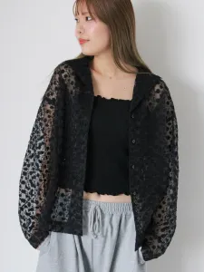 Рубашка с открытым воротником и кружевом Ehka Sopo, цвет Black