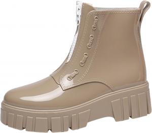 Женские ботинки в стиле панк, зимние сапоги с противоскользящей флисовой подкладкой, резиновые сапоги для дождя, уличная обувь, женские резиновые ботинки размер 12 Generic, B