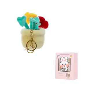 Милый подвесной плюшевый цветочный суккулент в горшочке с куклой, высота 15см CHONGRONGLIANYU, желтый/мультиколор