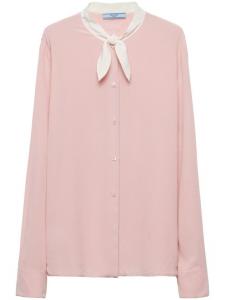 Prada шелковая рубашка на пуговицах, розовый
