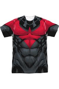 Футболка / футболка Batman Nightwing Red Uniform с коротким рукавом для взрослых из полиэстера Gildan