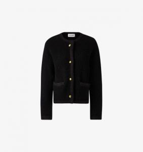 Кардиган Carly с круглым вырезом и застежкой на пуговицы из смесовой шерсти Malina, черный
