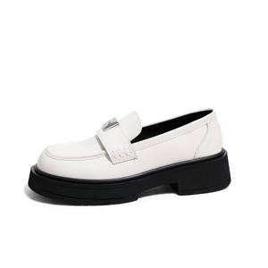 Ouumeis Лоферы женские черные, белые, экрю, цвет Ecru