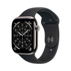 Умные часы Apple Watch Series 11 (GPS+Cellular), 46 мм, Natural Titanium Case/Black Sport Band - XL