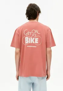 Футболка с принтом maarkos gmt dye bike Armedangels, Tabasco Red Washed