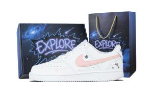 Nike Court Vision 1 Bowknot устойчивые к истиранию низкие кроссовки для скейтбординга Unisex Pink