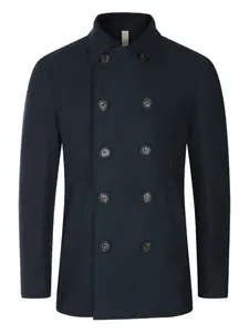 Двубортное шерстяное пальто Eleventy, синий