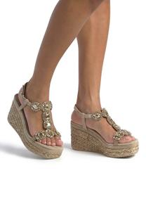 Босоножки на танкетке Alma en Pena, коричневый