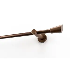 Карниз MOLIS Ø 20 мм, однорядный, длина по желанию, комплект для штор, удлиняемый, настенный монтаж, клин, без колец Garesa, бронзовый