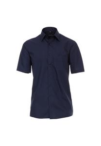 Мужская деловая рубашка с короткими рукавами, простого и комфортного кроя CASAMODA, темно-синий