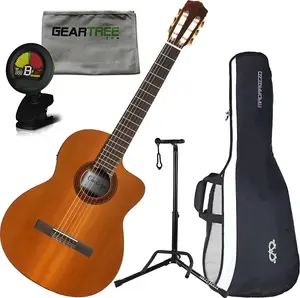 Электрогитара с нейлоновыми струнами Cordoba C5-CE с тканью, подставкой, тюнером и чехлом