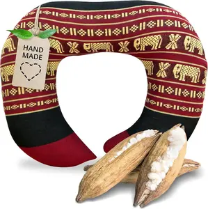 Подушка для шеи Livasia - U-образная подушка для шеи 24x28x7 см, узорчатая диванная подушка, дорожная подушка с капком, подушка для массажного стола livasia