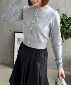 Вязаный кардиган с жемчужным узором