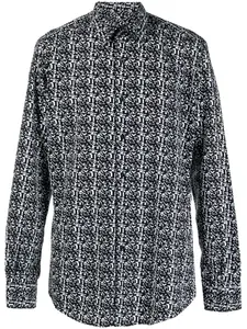 Рубашка с абстрактным узором KARL LAGERFELD, черный