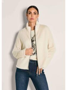 MADELEINE Модная короткая куртка со стойкой и воротником-стойкой жемчужно-белого цвета