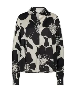 Блузка из вискозы с принтом и блеском Jane Lushka, черный