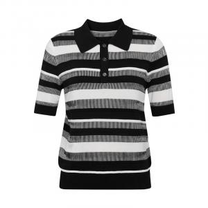 Повседневный женский свитер Deep Breath в прямую полоску, черно-белый