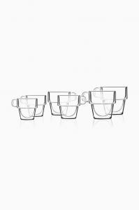Стеклянный набор в упаковке 6 шт. Vialli Design, прозрачный
