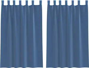 Шторы из вуали vidaXL с карманами для штанг, 2 шт., королевский синий