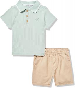 Комплект из двух поло Calvin Klein для мальчиков, Harbor Gray/White Pepper