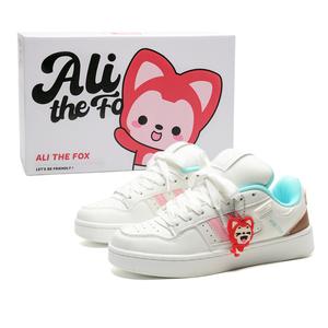 Скользоустойчивые, износостойкие, легкие, дышащие низкие кеды для скейтбординга унисекс с коробкой ALI THE FOX, белый