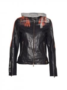 Roberto Geissini Черная кожаная куртка Maylin