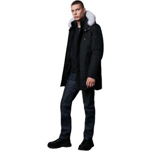 Пуховая парка Moose Knuckles Stirling Shearling 2023 Collection, черный/белый