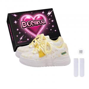 Boldi Kuki Женские низкие скейтерские кеды желтые в подарочной упаковке с носками, цвет Yellow (Exclusive Box+Socks)