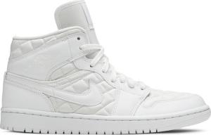 Кроссовки Wmns Air Jordan 1 Mid SE White Quilted, белый