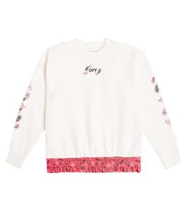 Толстовка из хлопкового джерси с принтом пейсли Off-White Kids, белый