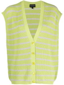 Emporio Armani трикотажный топ в горизонтальную полоску, зеленый