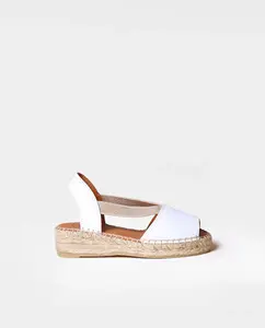 Детские эспадрильи в гладких и эластичных кожаных тонах Toni Pons, белый