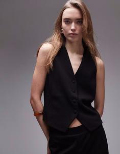 Строгий жилет Mango черного цвета