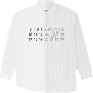 Рубашка с длинным рукавом, панелями и полосками MM6 Maison Margiela, белый