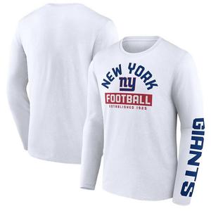 Мужская белая футболка с длинным рукавом с логотипом Fanatics New York Giants, цвет Gia White