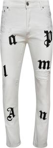 Джинсы Palm Angels Bull Logo Patch Regular 5 Pocket Jeans 'Off White/Black', белый