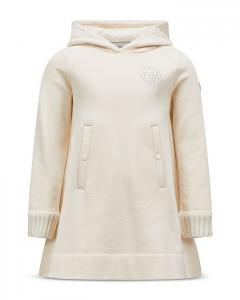 Платье с капюшоном для девочек - Little Kid Moncler, слоновая кость/кремовый