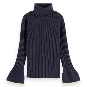 Свитер Scotch & Soda Rib Slim Fit high neck, синий