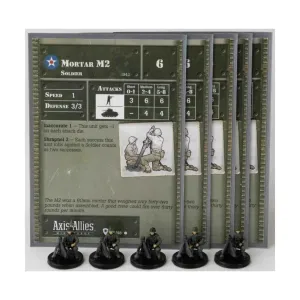 Миномет М2 (С) x5, Axis & Allies - Collectible Miniatures Game - Base Set Singles