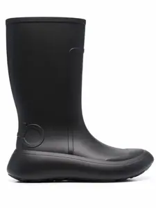 Резиновые сапоги с декором Gancini Ferragamo, черный