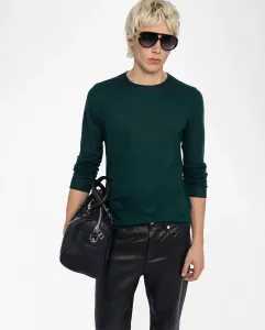 Мужской джемпер Teiss 100% кашемир с круглым вырезом Zadig & Voltaire, зеленый