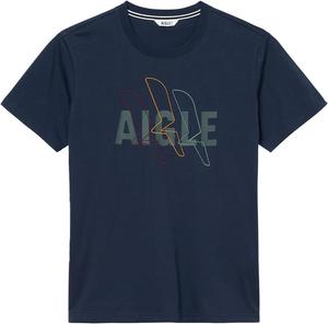 Мужская футболка Eggl с логотипом, повседневная, для торжественных случаев, влагоотводящая, быстросохнущая, антибактериальная, с защитой от запахов Aigle, темно-синий