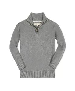 Пуловер из органического хлопка с длинными рукавами и полумолнией для маленьких мальчиков Hope & Henry, серый