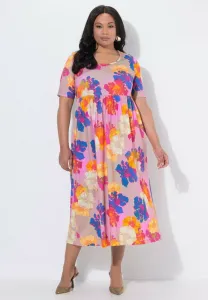 Платье из джерси rundhals halbarm taschen Ulla Popken, Light Pink