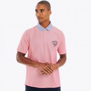 Мужская классическая рубашка-поло Nautica Oxford, розовый/коралловый