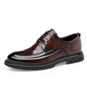 Mulinsen Мужские туфли для костюма черные с темно-коричневым низкий каблук, цвет Dark Brown